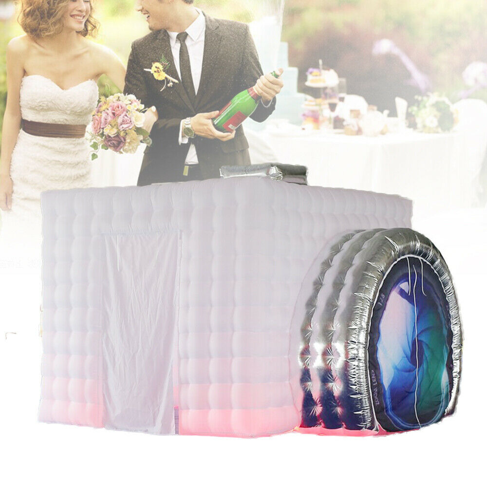 Inflatable Photo Booth Tent With Led Air Blower & Light Party Wedding 3.8m Cube