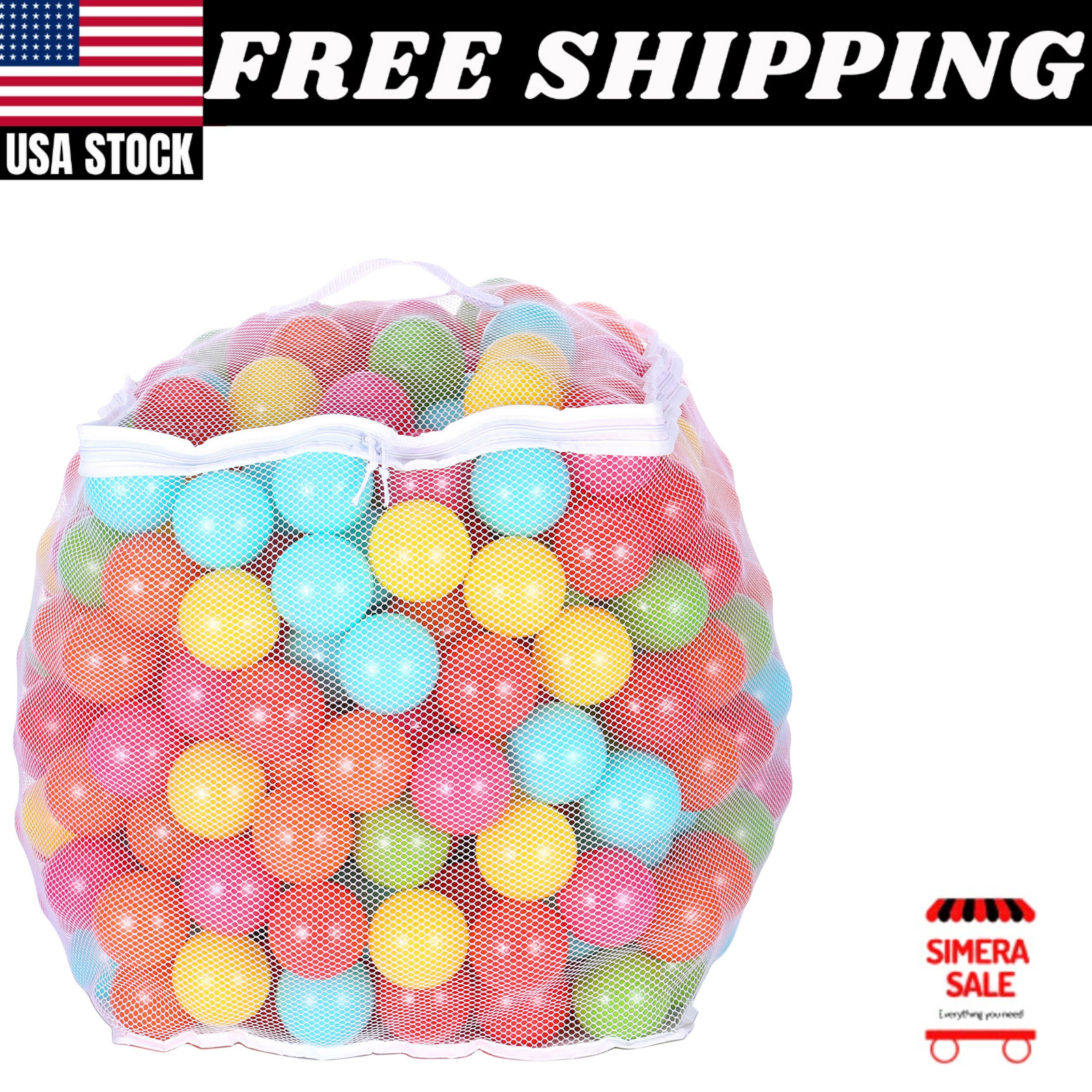 Play Balls- 6 Bright Colors In Reusable And Durable Storage Mesh Bag With Zipper