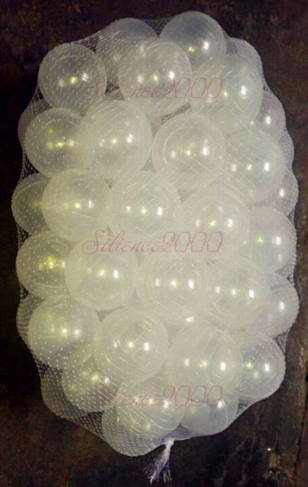 100pcs Soft Clear Plastic Pit Ball Transparent Color Balls Dia. 5.5cm