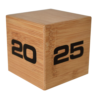 Bamboo Time Cube Preset Timer 5-10-20-25 Minutes - Productivity Time Management