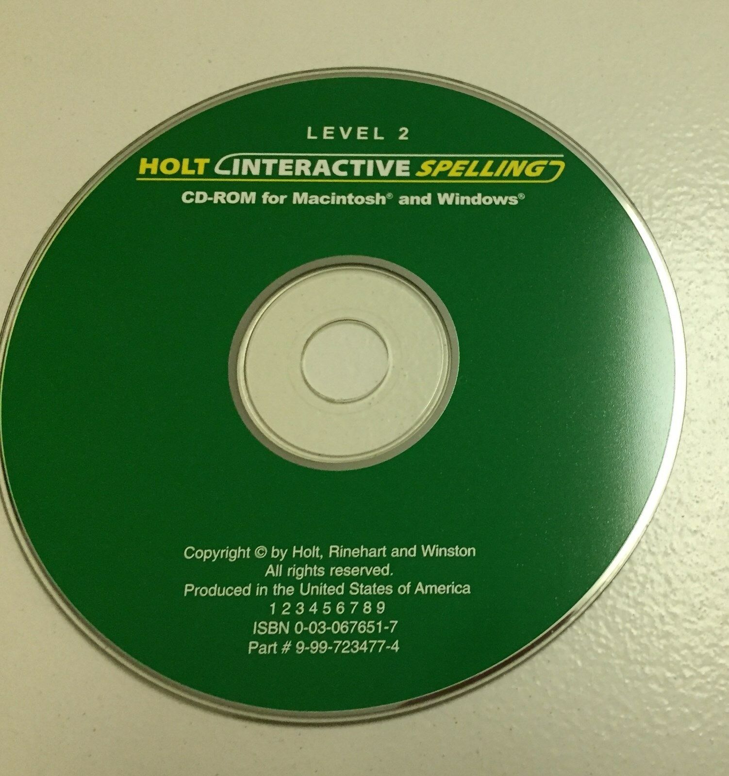 Holt Interactive Spelling - Level 2 Cd