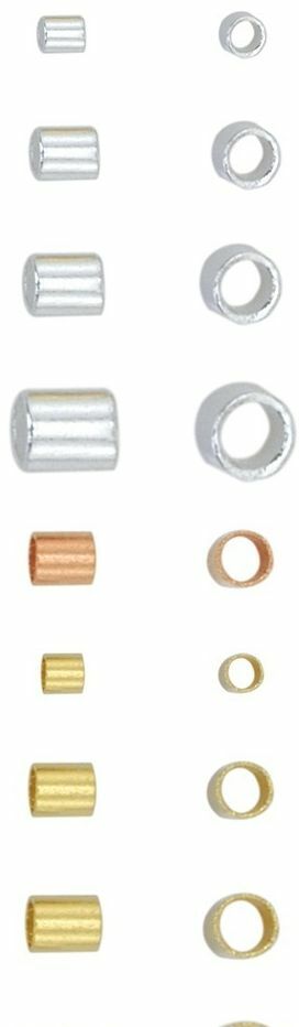 Beadalon Crimp Tubes Usa 1x1, 1.8x2, #3,approx.100pc.#4-50 Pc Silver&gold&copper