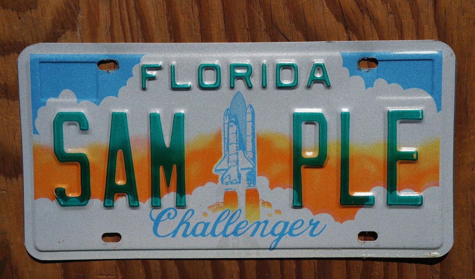 Florida Space Shuttle Challenger Sample License Plate