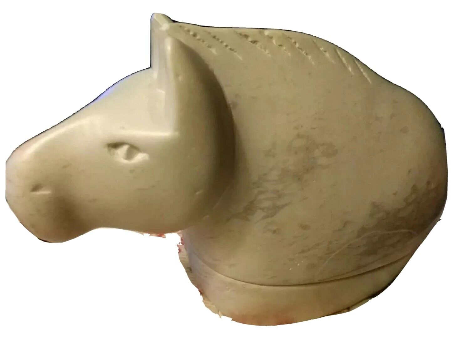 Vintage Soapstone Trinket Box Horse Head Sculpture Handcrafted Jewelry Lid Art