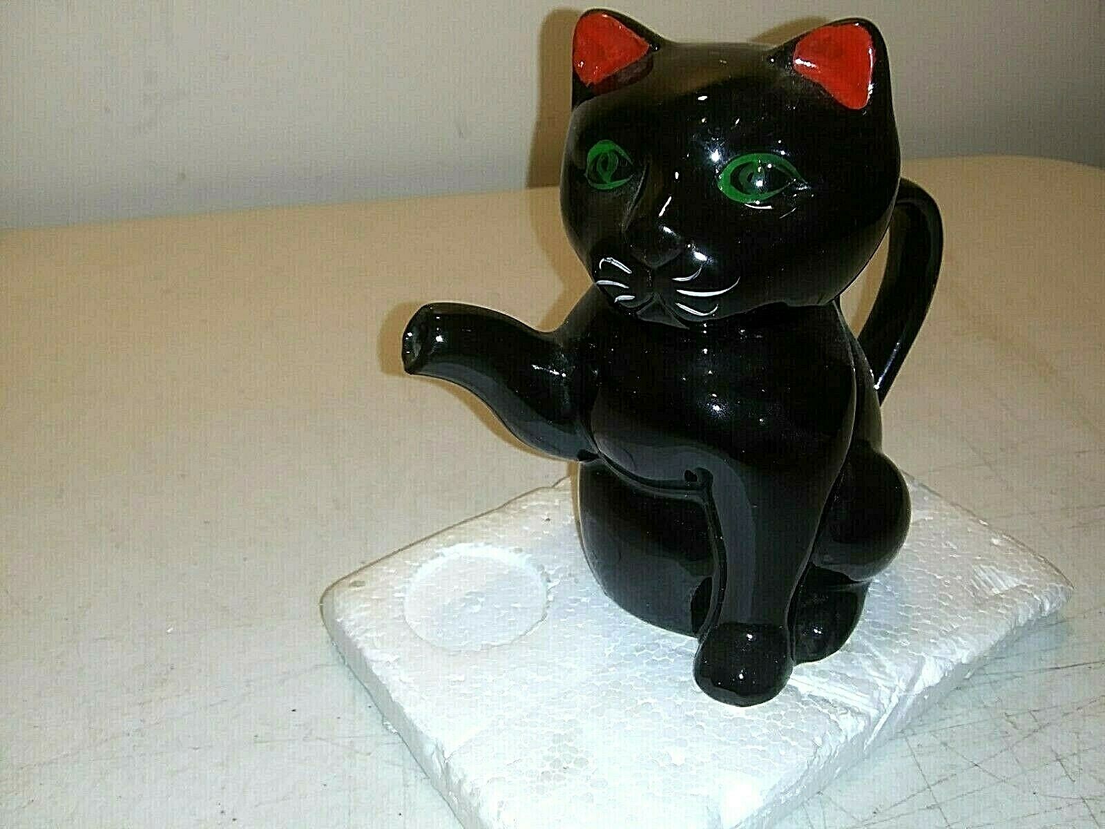 Ceramic Tea Kettle Cat Figure-removeable Head-black-kitchen Décor