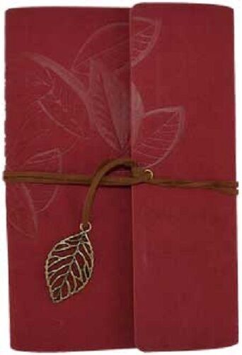 Red Leaf Leather-bound Journal ~ Wiccan Pagan Supply