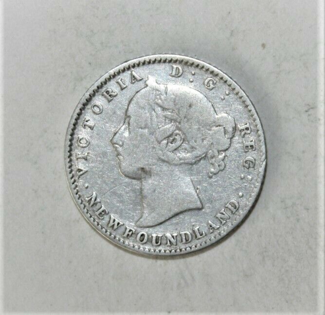 Canada - Newfoundland 10 Cents 1896 Fine / Very Fine Silver Coin *** Key Date