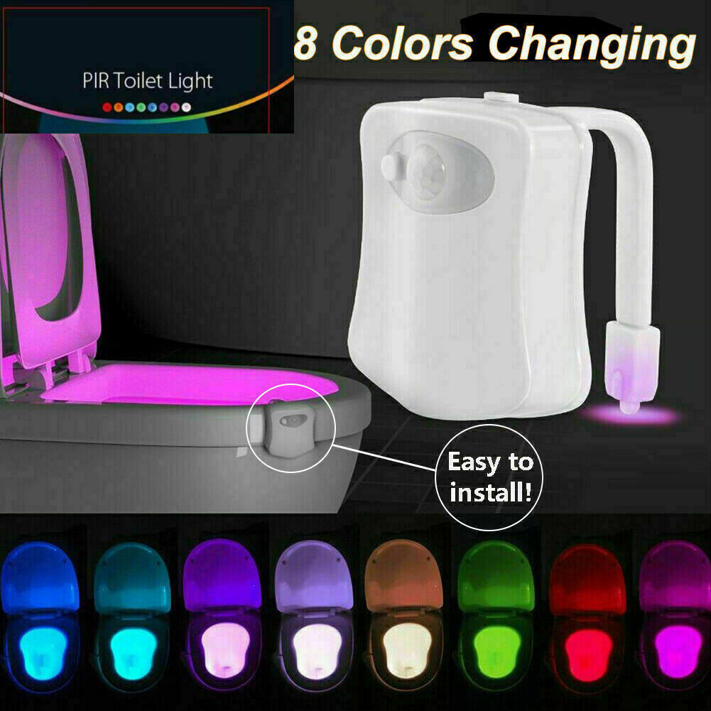 Toilet Night Light Water Resistant Led Light 8 Color Led Light Motion Activated