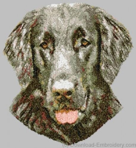 Large Embroidered Zippered Tote - Flat-coated Retriever Dle1532