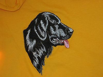 Embroidered Long-sleeved T-shirt - Flat-coated Retriever Bt3512  Sizes S - Xxl