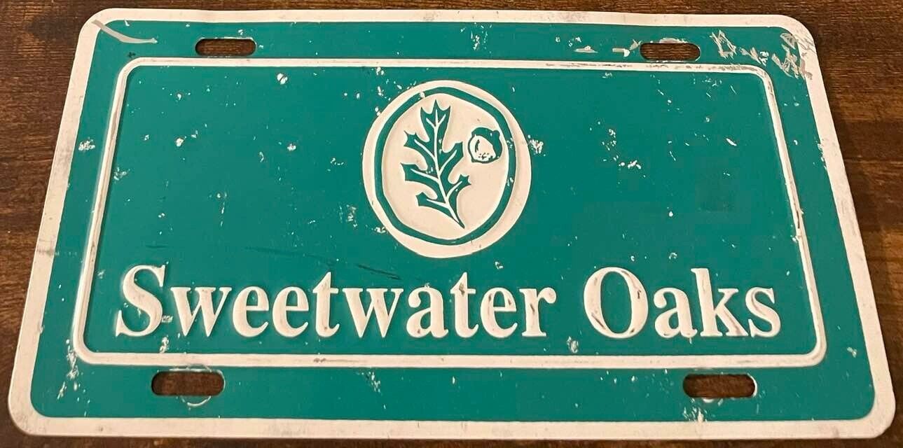 Vintage Sweetwater Oaks Booster License Plate Ocala Florida