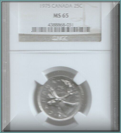 1975 Canada "25 Cents"   Superb Ngc Ms65 Uncirculated  Bargain Buy $20.00