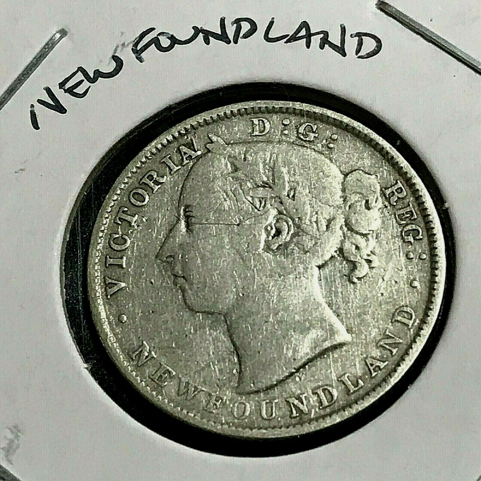 1890 Newfoundland  Sterling Silver 20 Cents Low Mintage Coin