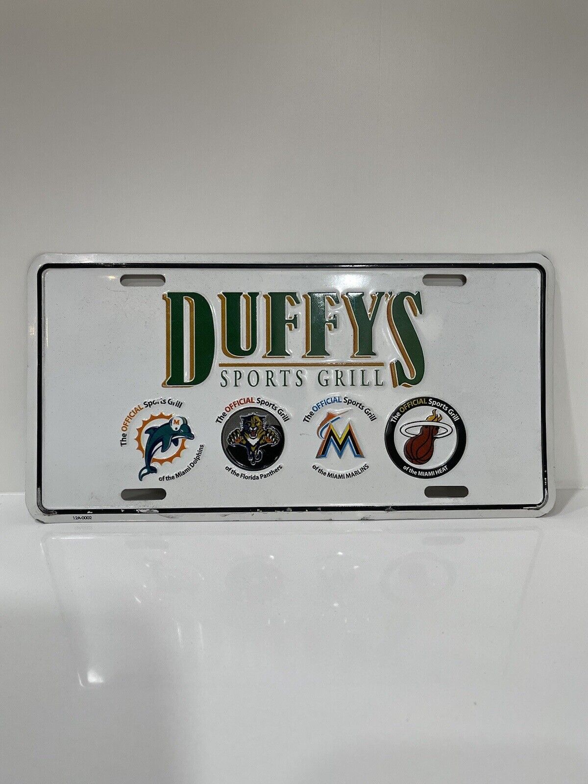 Duffy's Official Sports Grill Miami Dolphins Heat Marlins Panthers License Plate